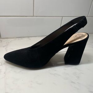 Vince Camuto sling back, suede pumps. Size 11M.Worn 1X. Heel height 3.5 inches.